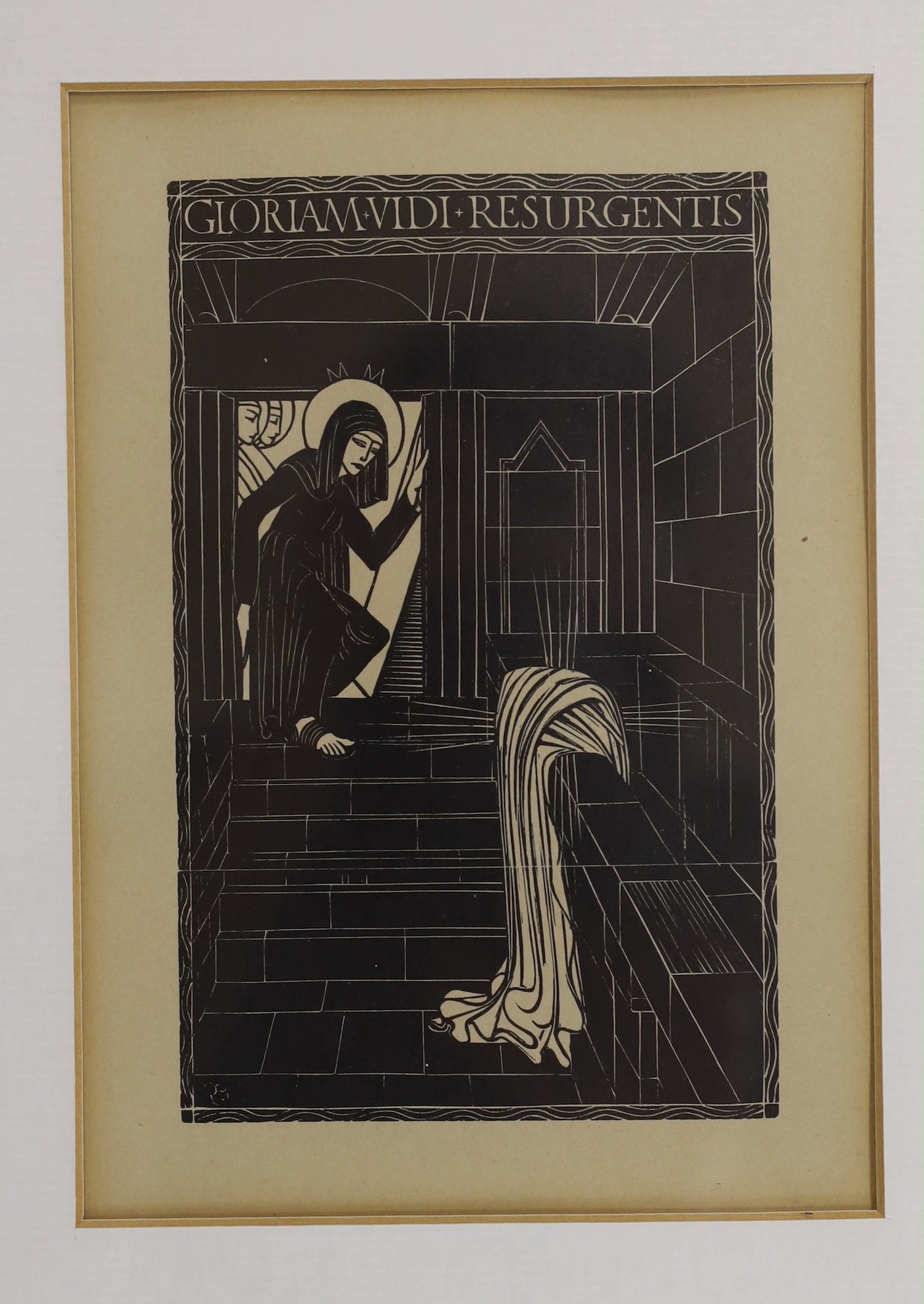 Eric Gill (1882-1940), wood engraving, 'Mary Magdalen' - see reference -Engravings by Eric Gill, Douglas Cleaverdon, Bristol, 1929 - PL 80, 13.5 x 9cm